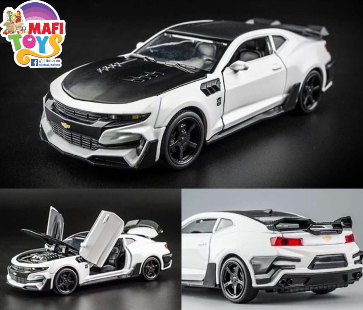 1:32 Chevrolet Camaro Metal Diecast Model Car Toys Pull Back Flashing Kids Gifts 